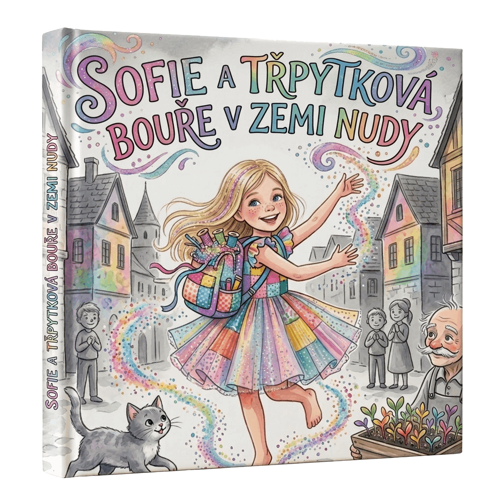Ukázka personalizované knihy Sofie a trpytková bouře v zemi nudy